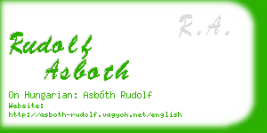 rudolf asboth business card
